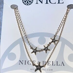 Gold Starfish Layered Necklace - Gold